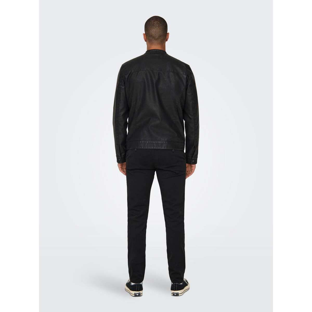 ONLY & SONS MEN΄S REGULAR FIT MIKE PU RACER JACKET 22012339 BLACK